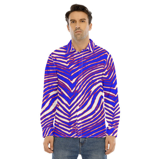 Buffalo Bills Zubaz Men's Lapel Collar Shirt With Concealed Placket