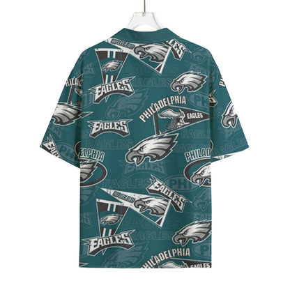 Philadelphia Football Game Day All-Over Print Men's Hawaiian Rayon Shirt | 115GSM Rayon