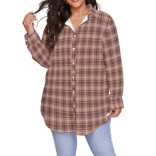 Florida Seminoles Tartan Plaid Women's Shirt With Long Sleeve(Plus Size)