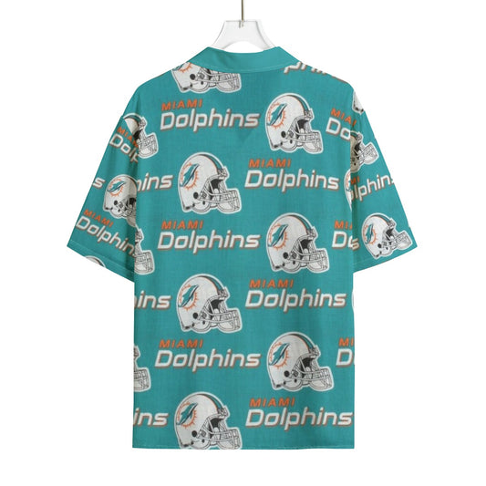 Miami Football Game Day All-Over Print Men's Hawaiian Rayon Shirt | 115GSM Rayon