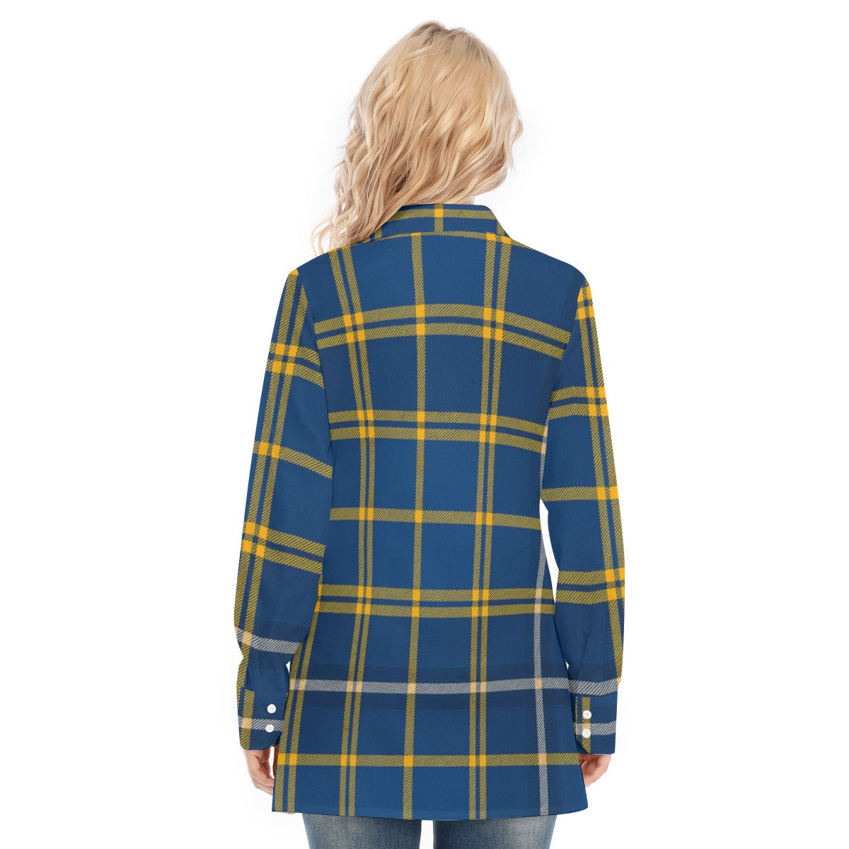 California Los Angeles UCLA Bruins Tartan Plaid  Women's Long Shirt