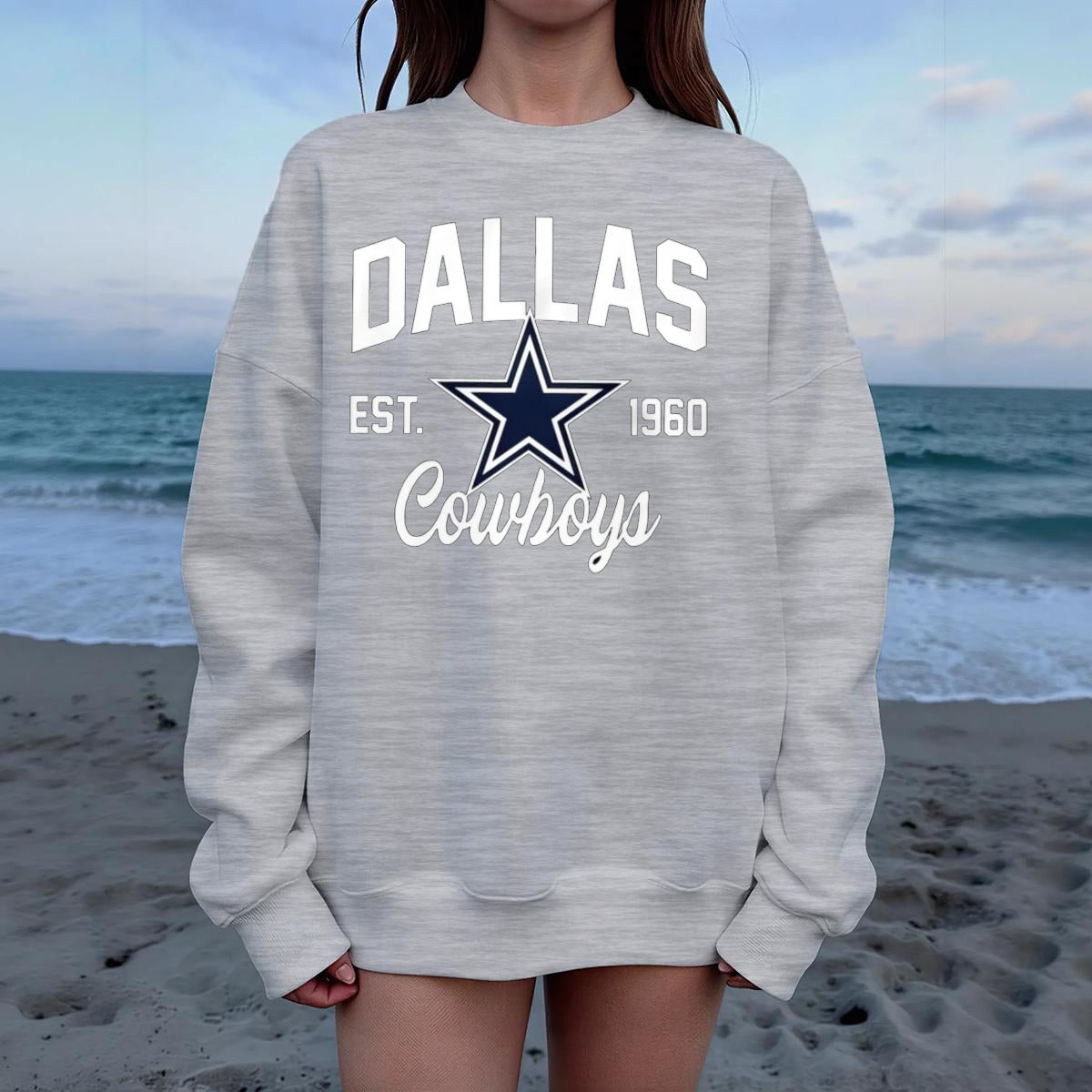 Dallas Cowboys Drop Shoulder Crew Neck Sweatshirt