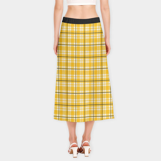 All-Over Print Women's High-Waisted Slit Midi Skirt