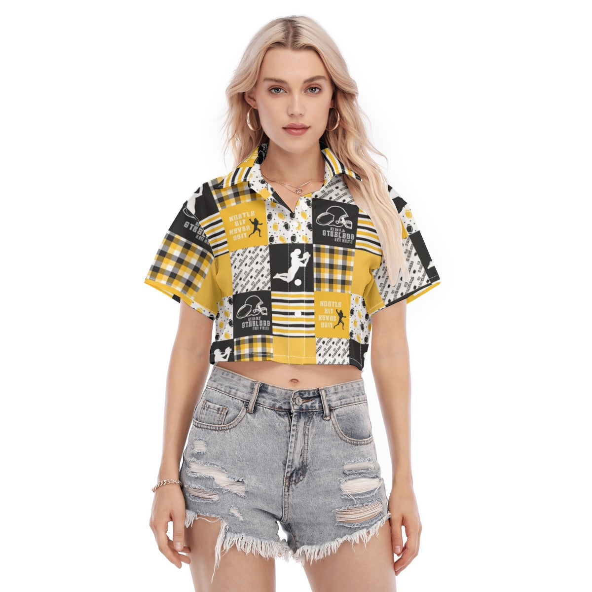 All-Over Print Women's Cropped Shirt