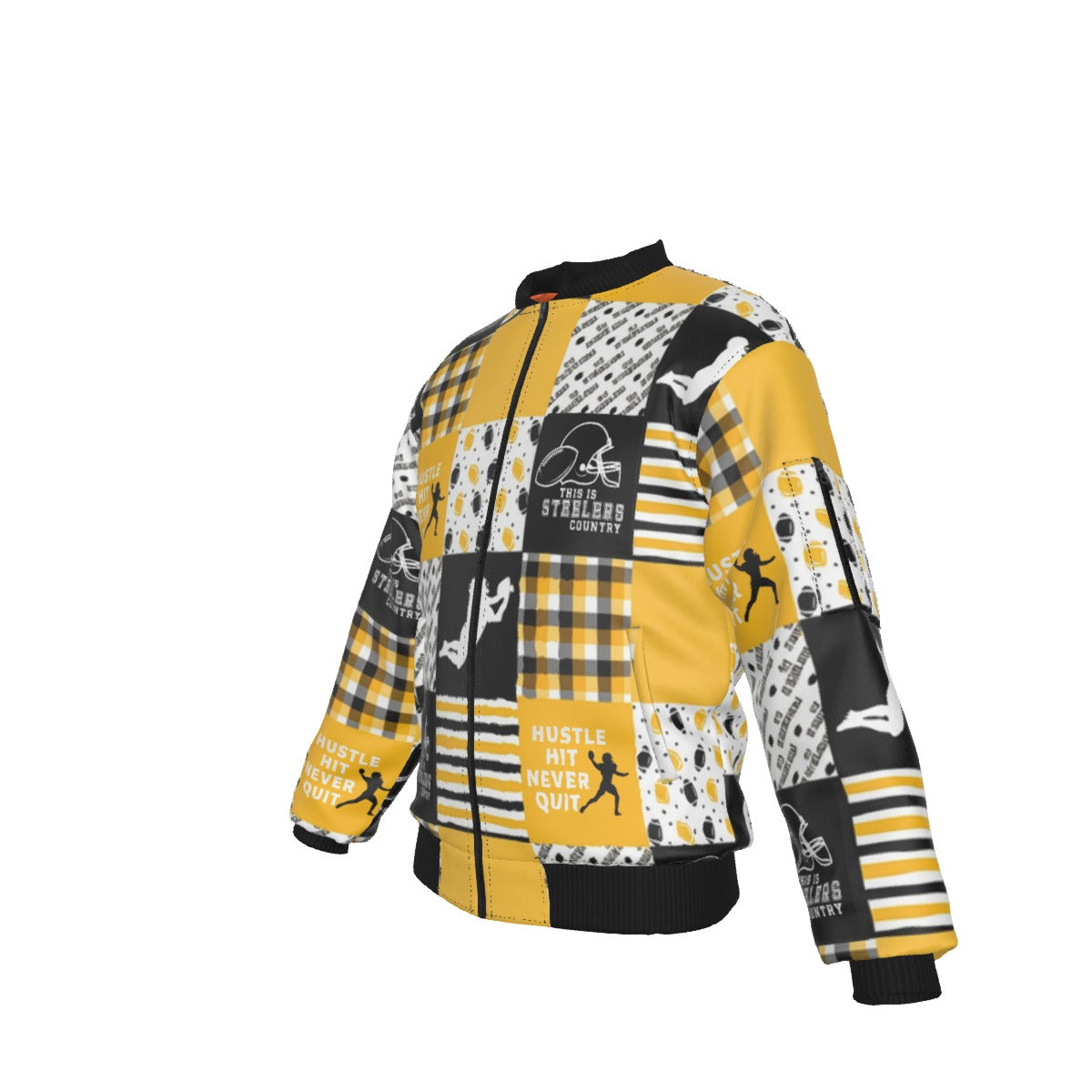 All-Over Print Men's Bomber Jacket With Sleeve Pocket
