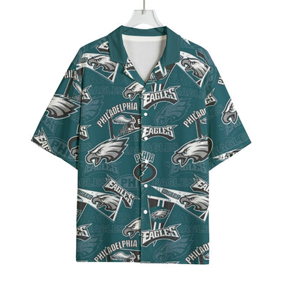Philadelphia Football Game Day All-Over Print Men's Hawaiian Rayon Shirt | 115GSM Rayon
