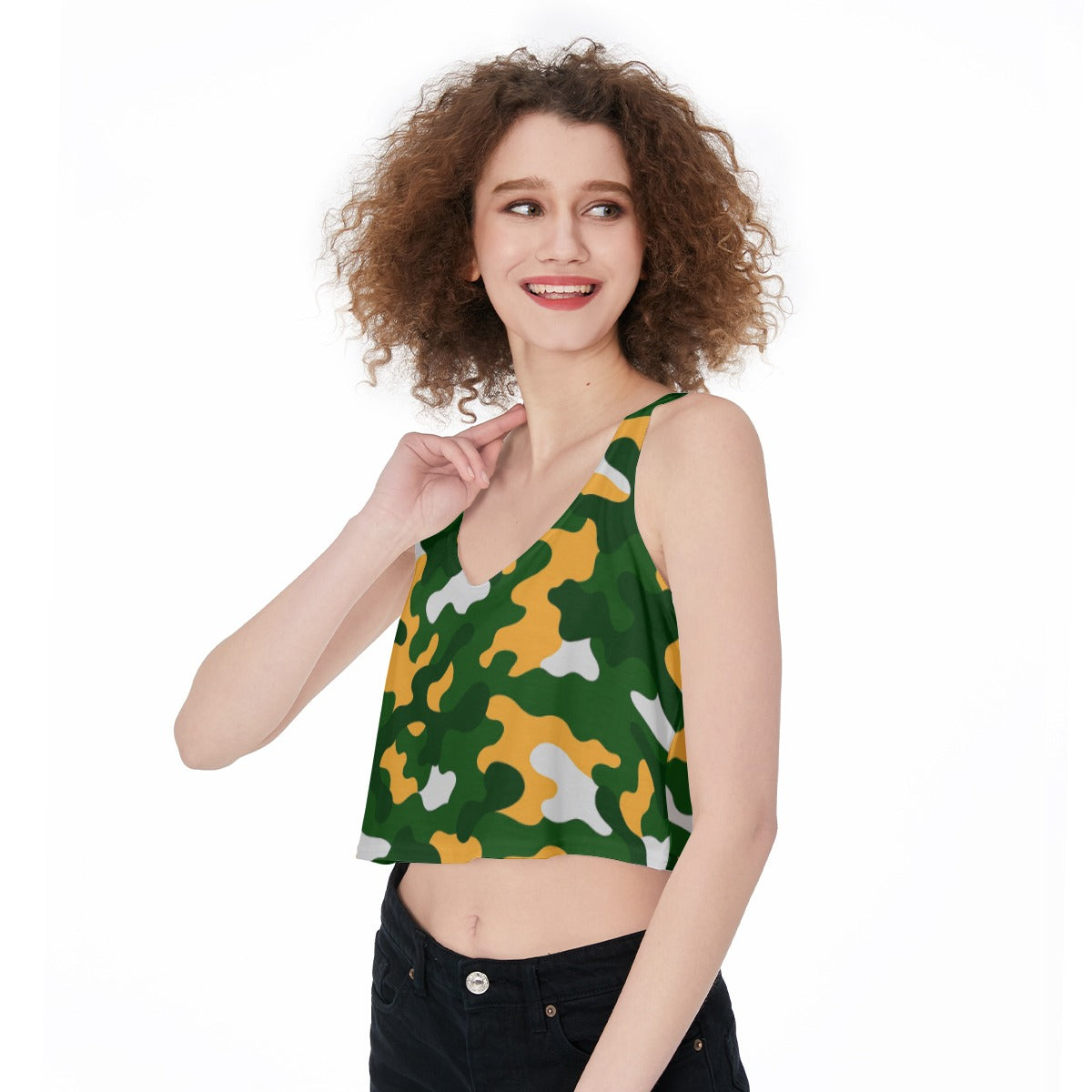 Green Bay Football Game Day All-Over Print Crop-Tank Top