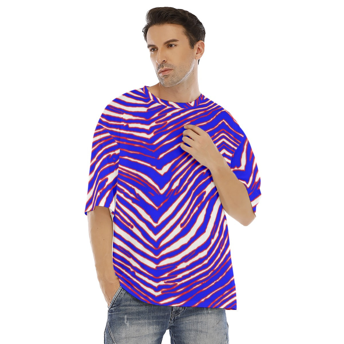 Buffalo Bills Zubaz Men's Drop Shoulder T-shirt With Short Sleeve