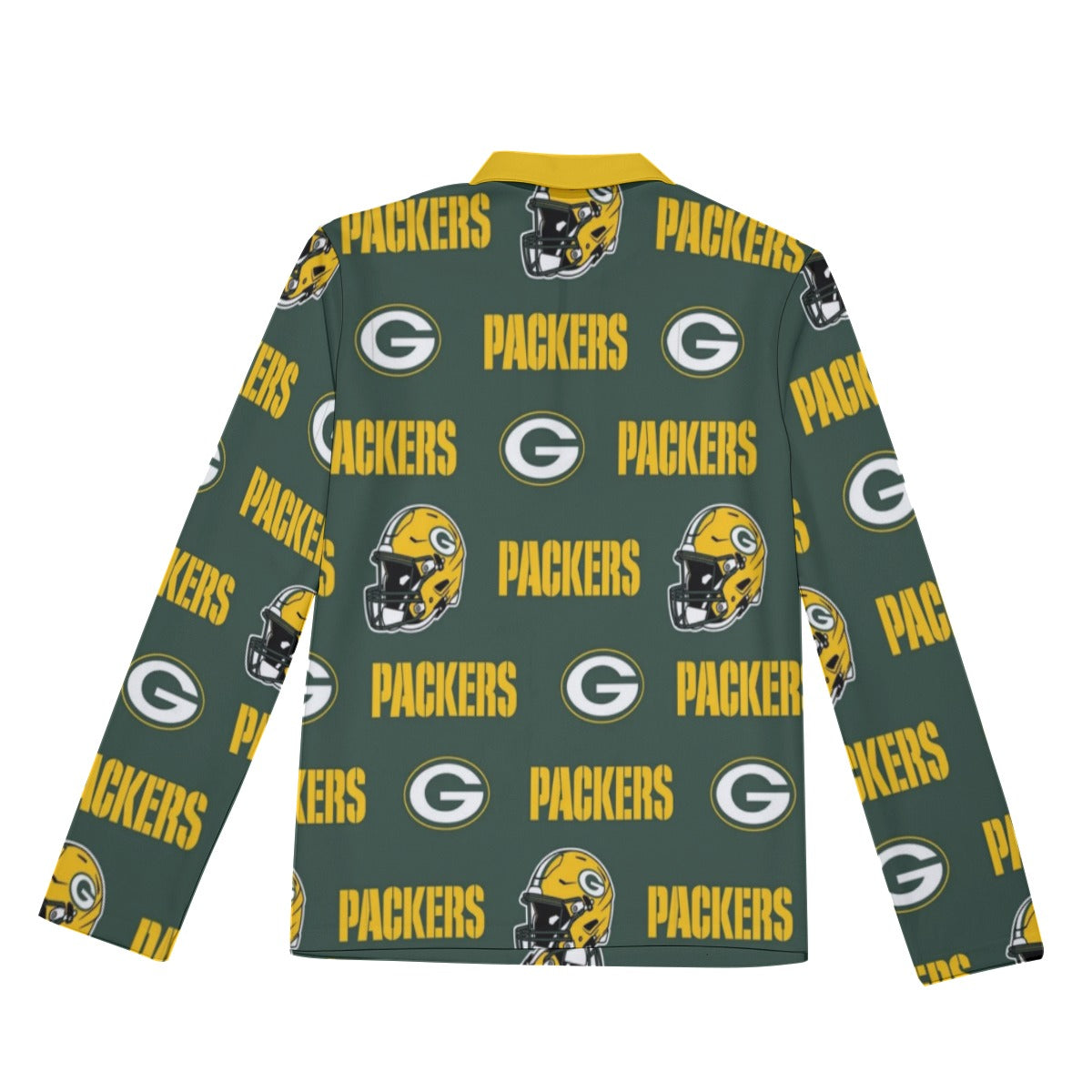 Green Bay Football Game Day All-Over Print Men's Lapel T-shirt With Neckline Zipper Closure