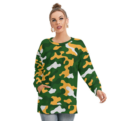 Green Bay Football Game Day All-Over Print Women's Side Split O-neck Sweatshirt