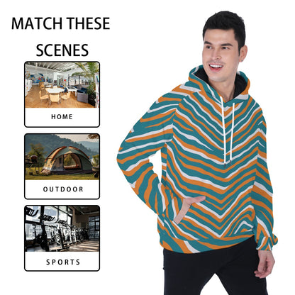 Miami Football Game Day All-Over Print Men's Heavy Fleece Raglan Hoodie