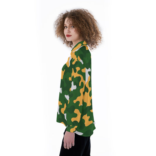 Green Bay Football Game Day All-Over Print Women's Satin Shirt