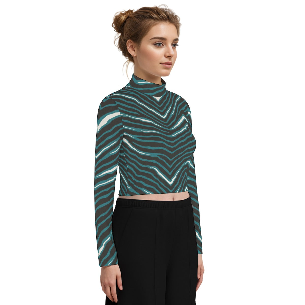 Philadelphia Football Game Day Eco-Friendly All-Over Print Women's Turtleneck T-shirt With Long Sleeve