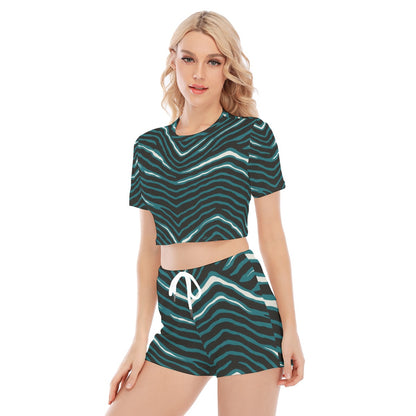 Philadelphia Football Game Day All-Over Print Women's O-neck T-shirt Shorts Suit
