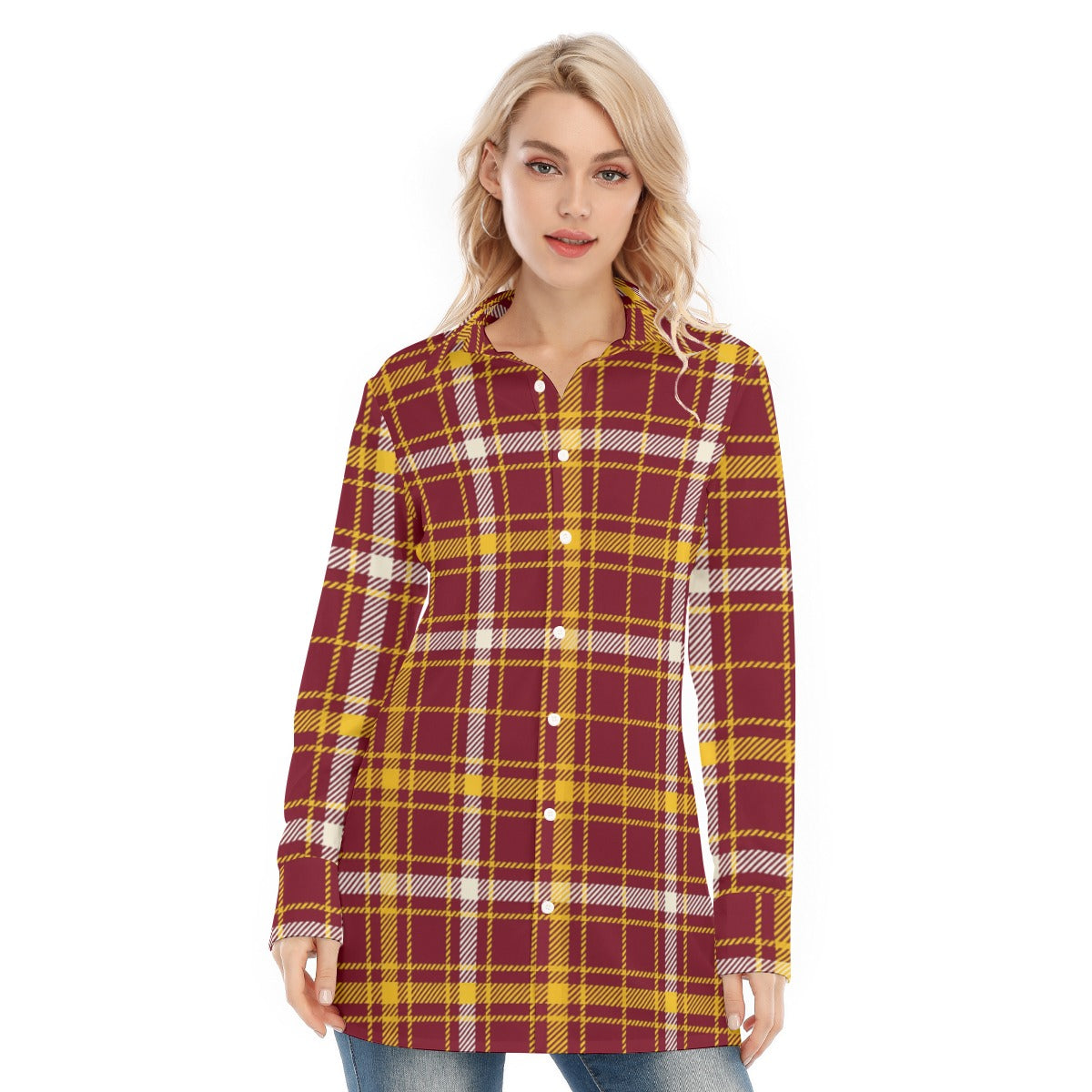 Minnesota Tartan Plaid Golden Gophers Women's Long Shirt