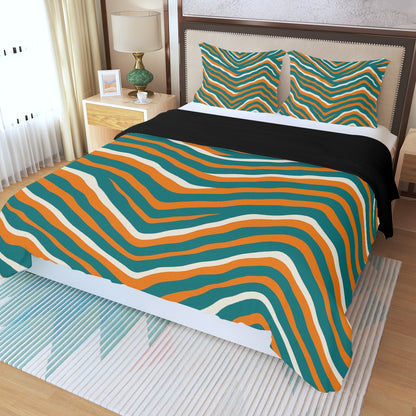 Miami Football Game Day Three Piece Duvet Bedding Set