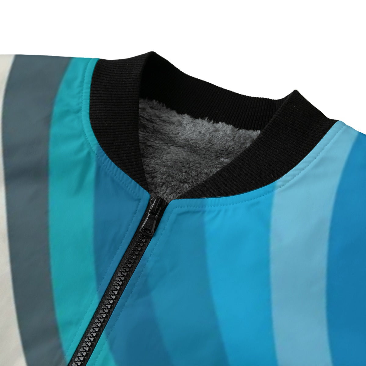 Spray Paint Drips Gradient Rainbow Strips Fleece Bomber Jacket – Colorful Streetwear Fashion