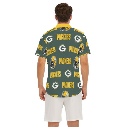 Green Bay Football Game Day All-Over Print Men's Deep V-neck Short Sleeve T-shirt