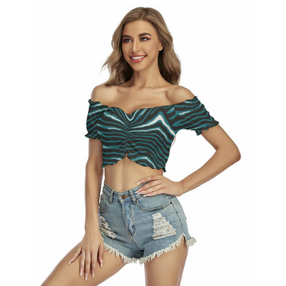 Philadelphia Football Game Day All-Over Print Women's One-shoulder Off-the-navel Short Sleeve T-shirt