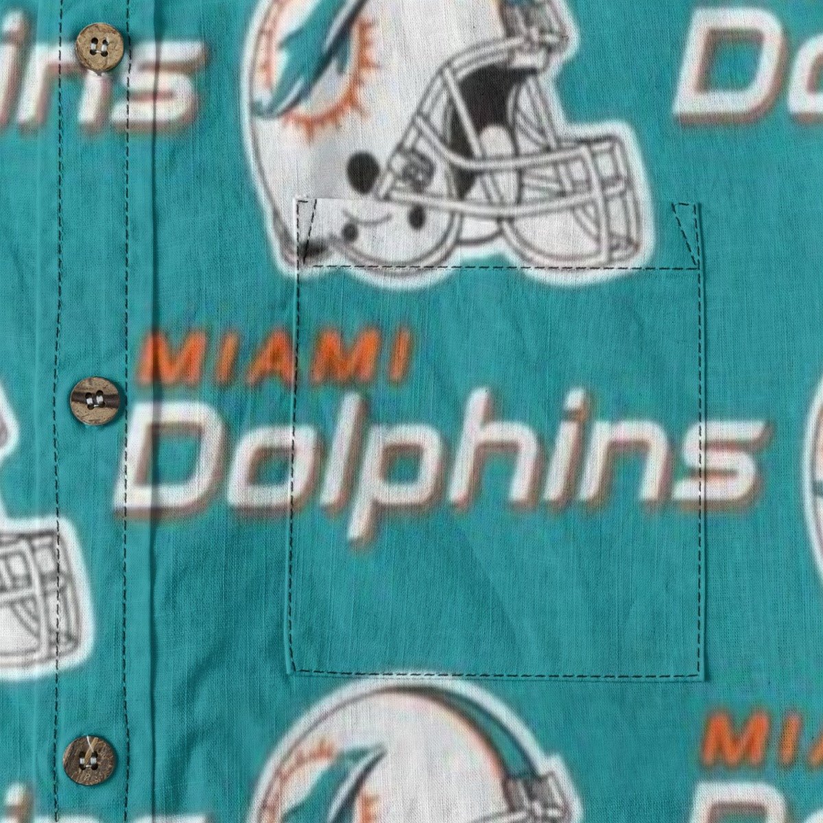 Miami Football Game Day All-Over Print Men's Casual Lapel Long Sleeve Shirt|125GSM Cotton