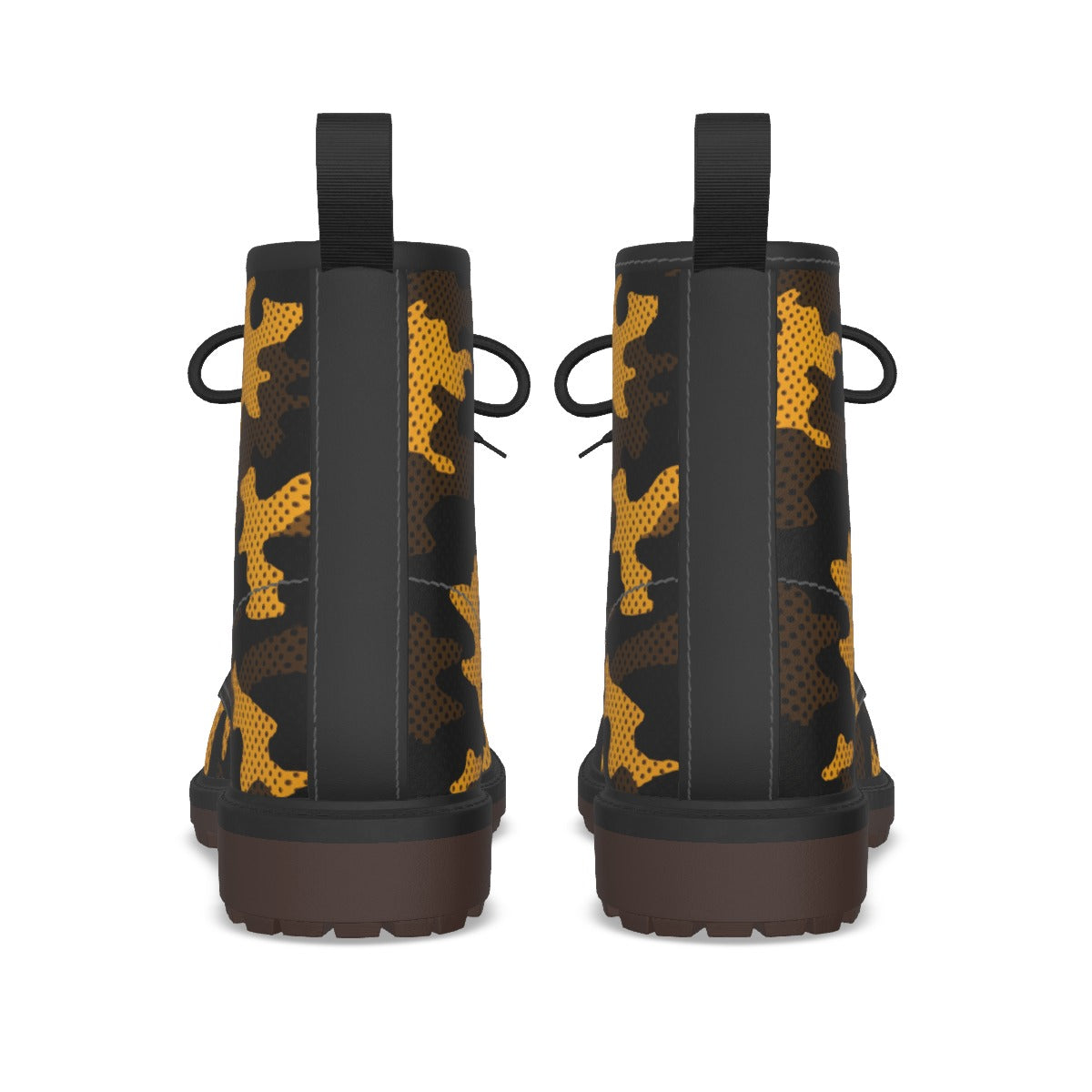 Urban Legend Central Florida Black and Gold Camo Martin Short Boots – Bold Knights-Inspired Streetwe