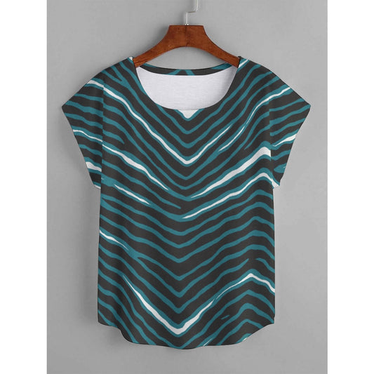 Philadelphia Football Game Day All-Over Print Women's Curved Hem T-shirt (Plus Size)