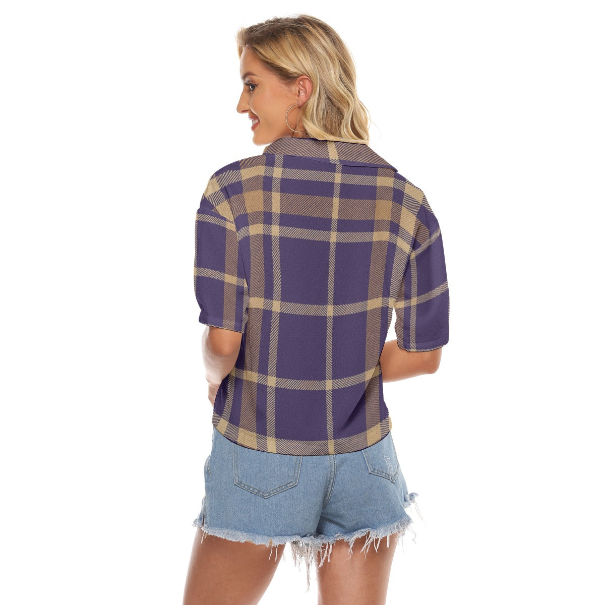 Urban Legend Washington Huskies Tartan Plaid Women's V-Neck Shirt – Purple and Gold College Streetwe