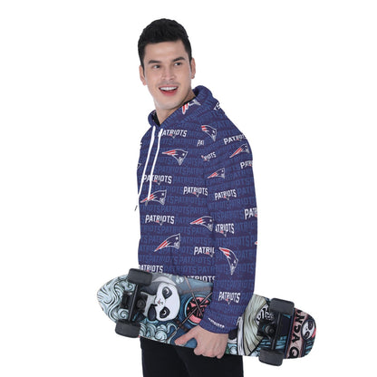 New England Football Game Day All-Over Print Men's Heavy Fleece Raglan Hoodie