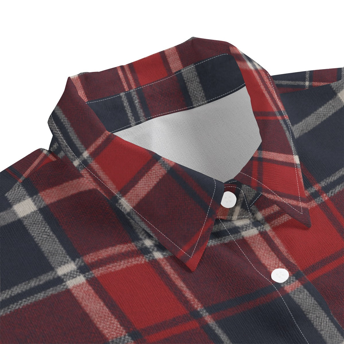 Mississippi Tartan Plaid Ole Miss Rebels Women's Chiffon Shirt With Elbow Sleeve