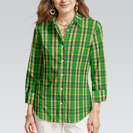 Oregon Tartan Plaid Ducks Women's 3/4 Sleeve Shirt