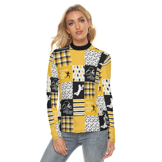 All Over Print Women's Stretchable Turtleneck Top