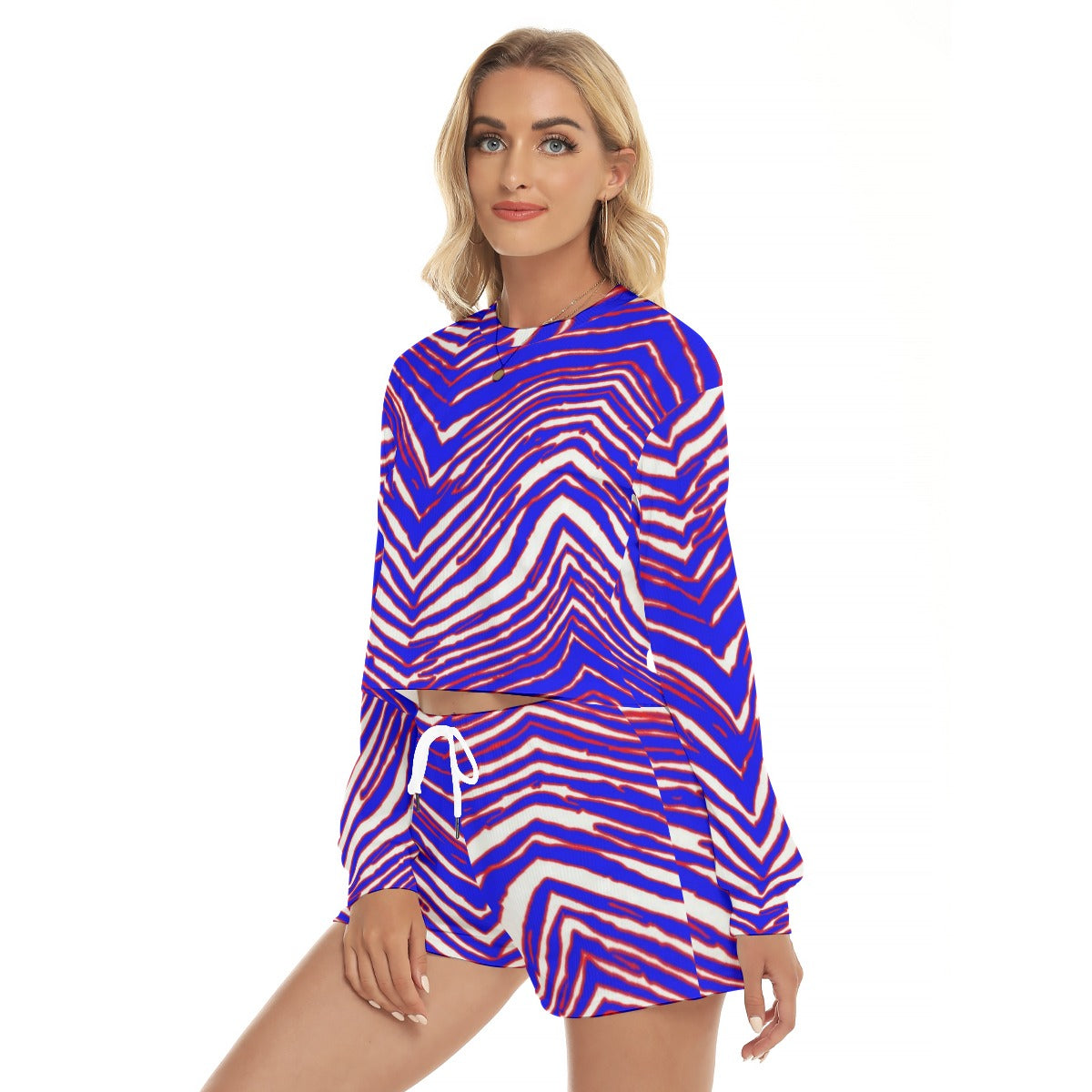 Buffalo Bills Zubaz Women's Short Sweatshirt And Pants Suit