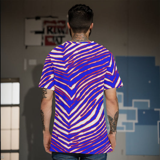 Buffalo Bills Zubaz Men's O-Neck T-Shirts|Interlock
