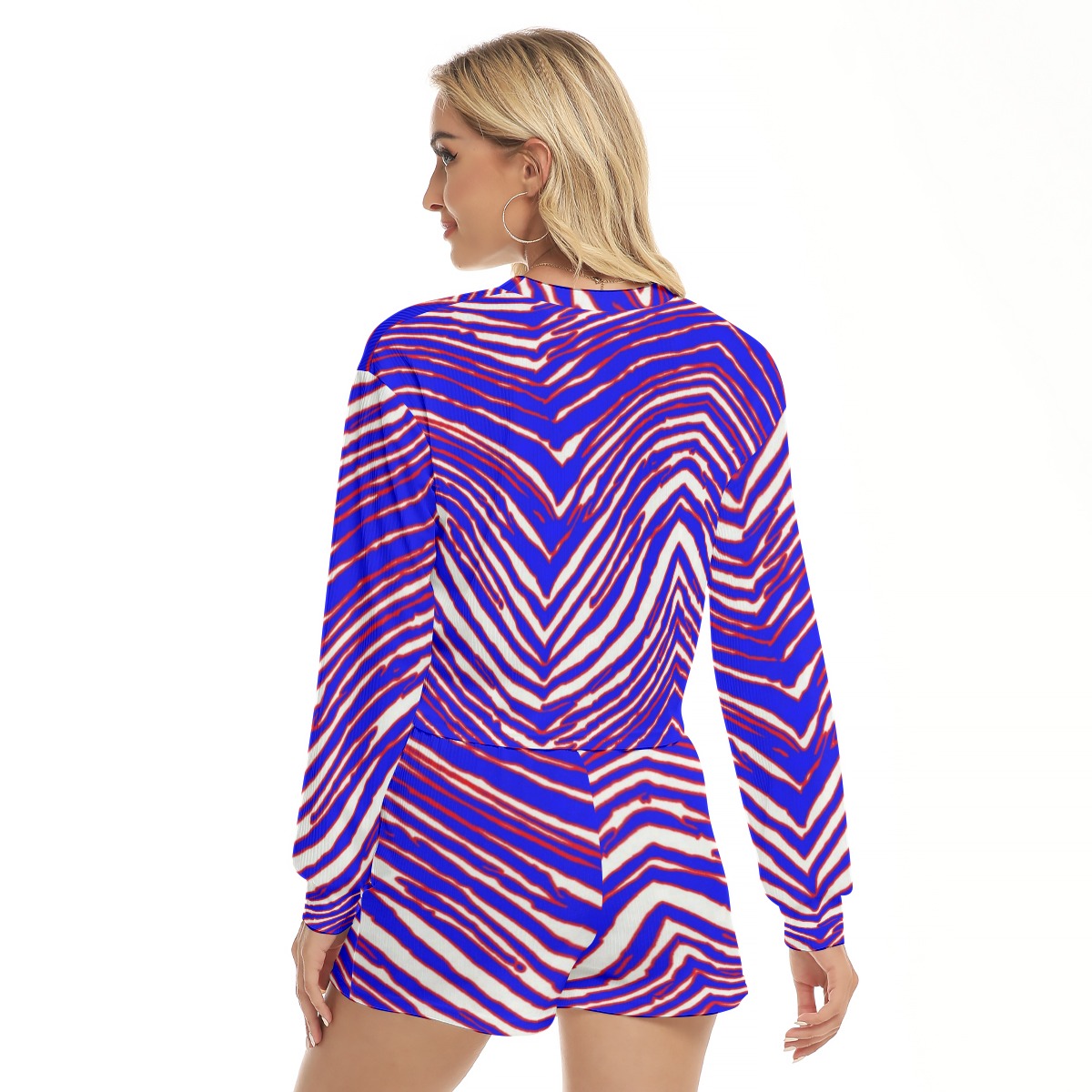 Buffalo Bills Zubaz Women's Short Sweatshirt And Pants Suit