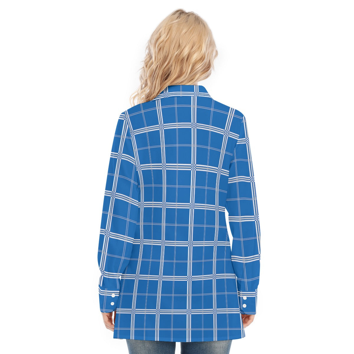 Kentucky Tartan Plaid Wildcats Women's Long Shirt |115GSM Cotton poplin