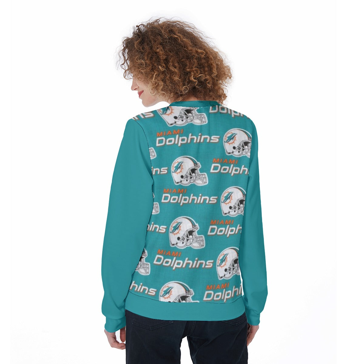 Miami Football Game Day All-Over Print Women's Loose Sweatshirt