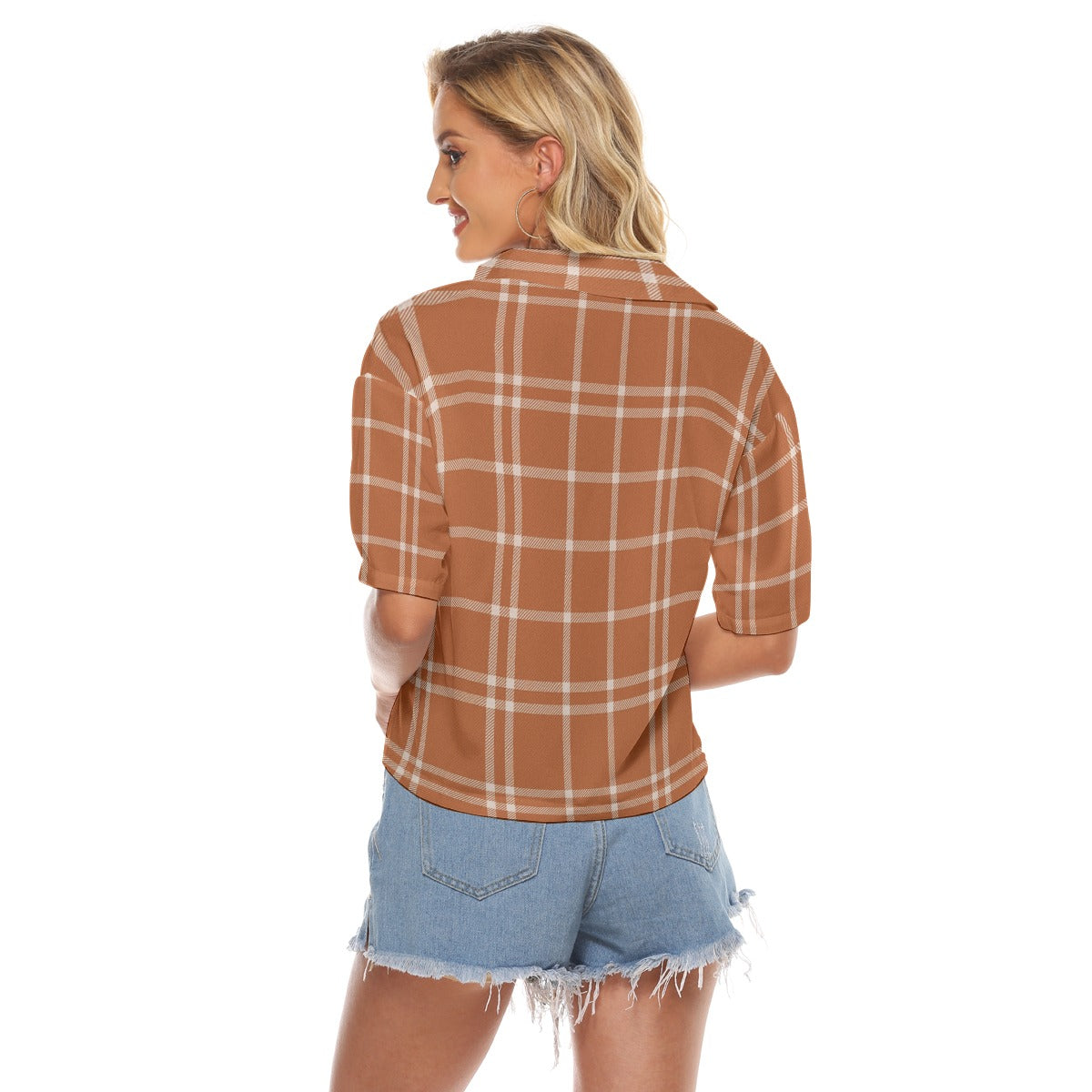 Urban Legend Texas at Austin Longhorns Tartan Plaid Women's V-Neck Shirt – Burnt Orange and White Co