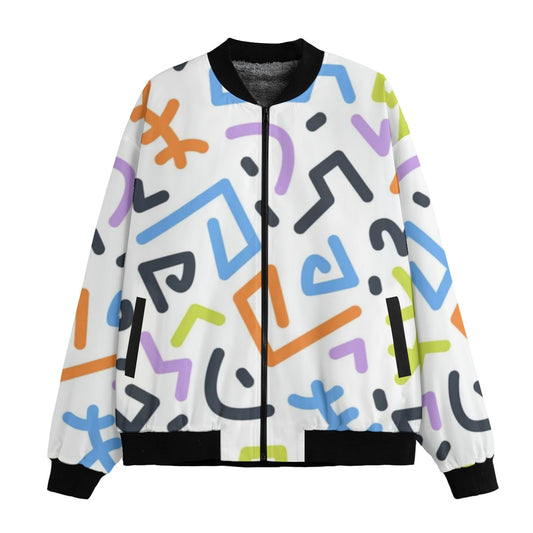 Urban Legend 90s Street Icons – Memphis Style Fleece Bomber Jacket