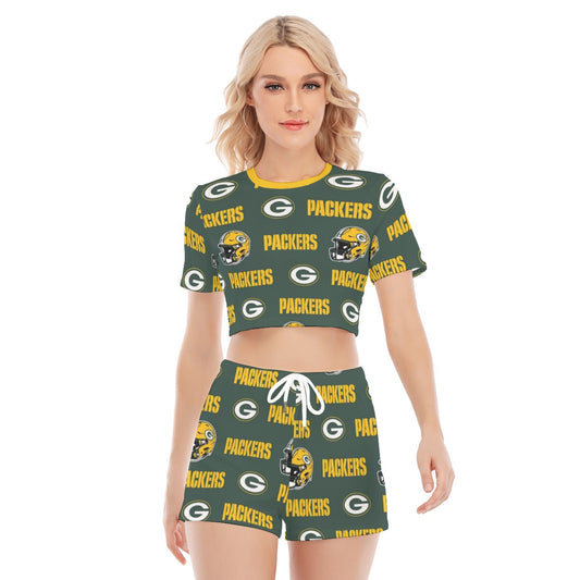 Green Bay Football Game Day All-Over Print Women's O-neck T-shirt Shorts Suit
