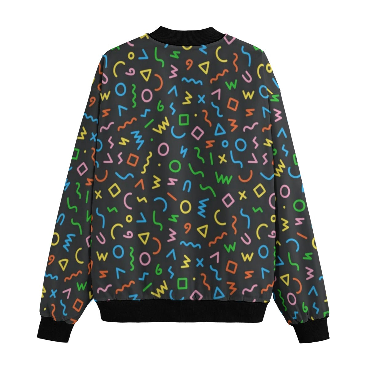 Urban Legend 90s Street Icons Memphis-Style Pattern Abstract Fleece Bomber Jacket