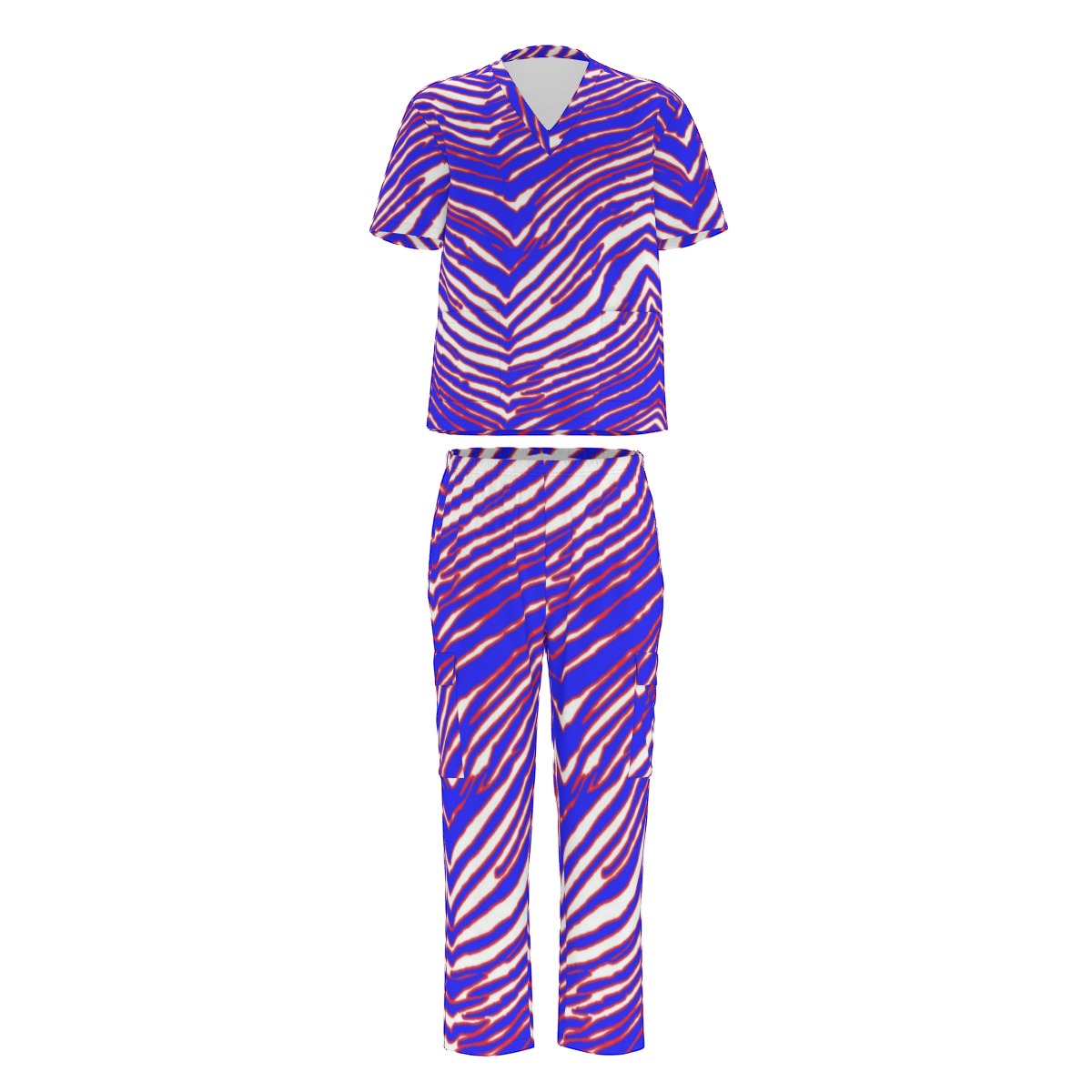 Buffalo Bills Zubaz Unisex Scrub Set With Six Pocket