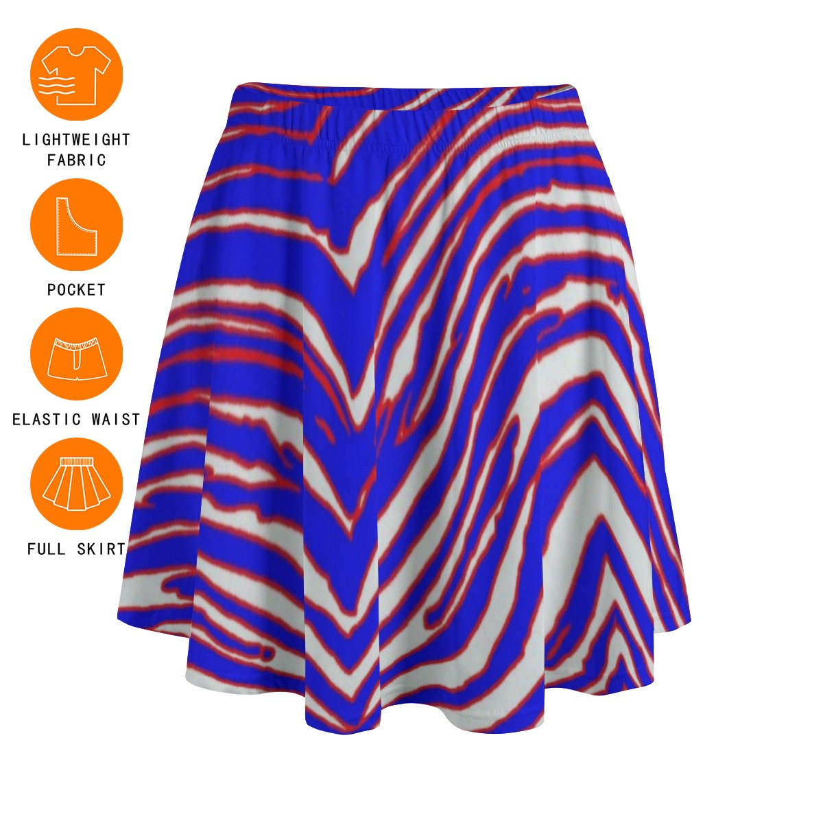 Buffalo Bills Zubaz  Women's Bazyrey Skirts With pocket