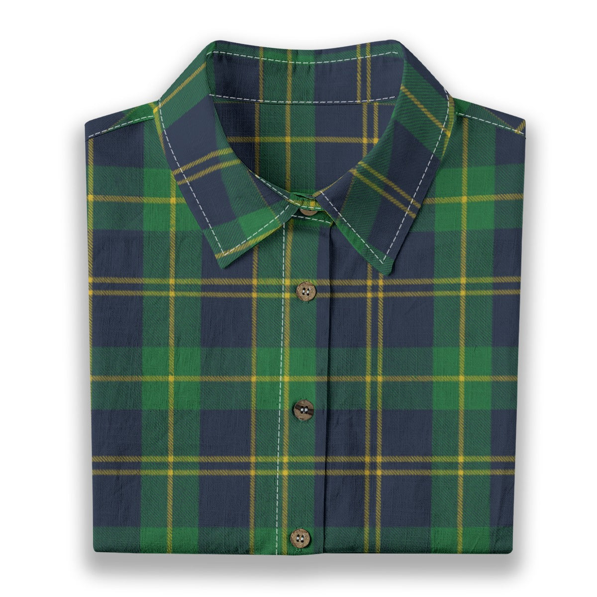 Notre Dame Tartan Plaid Fighting Irish Women's Shirt | 125GSM Cotton