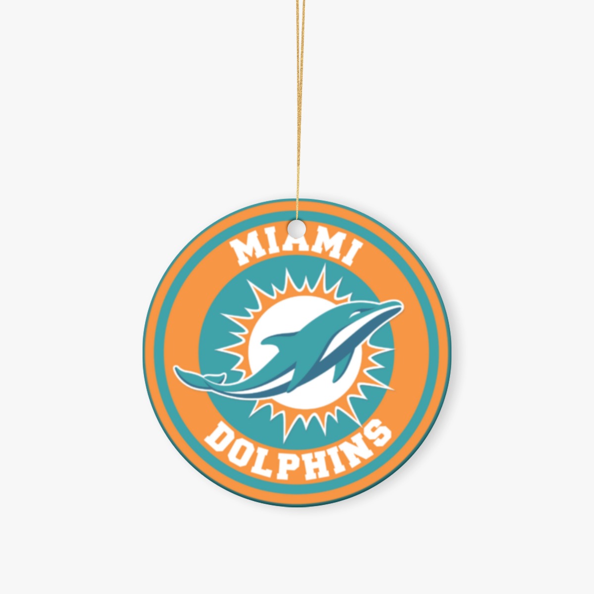 Miami Football Game Day Christmas Round Ornaments For The USA （6pcs）