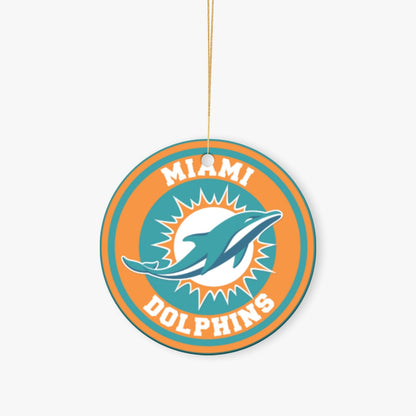 Miami Football Game Day Christmas Round Ornaments For The USA （6pcs）
