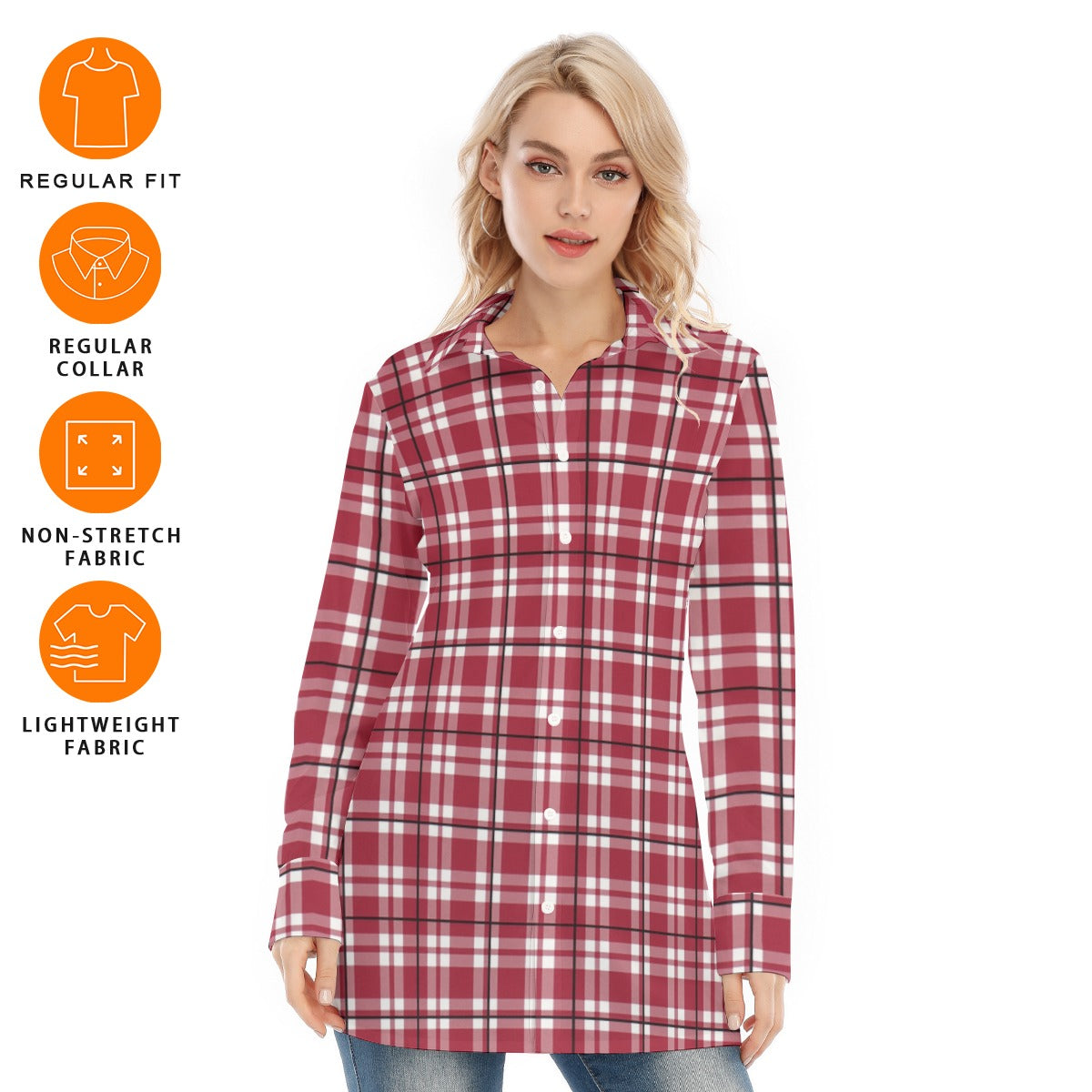 Alabama - Crimson Tide tartan plaid  Women's Long Shirt