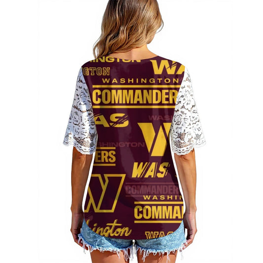 Washington Commanders Women's Lace Sleeve Shirt