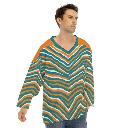 Miami Football Game Day All-Over Print Men's V-neck Ice Hockey Jersey