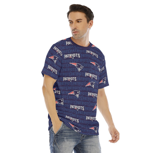 New England Football Game Day All-Over Print Men's Short Sleeve T-shirt With Chest Pocket