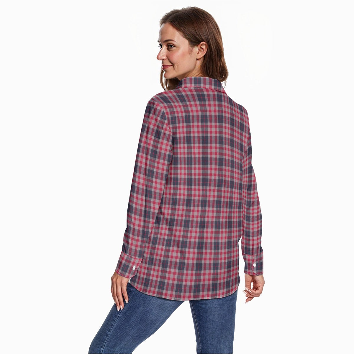 Indiana Tartan Plaid Bloomington  Hoosiers Women's Long Sleeve Shirt
